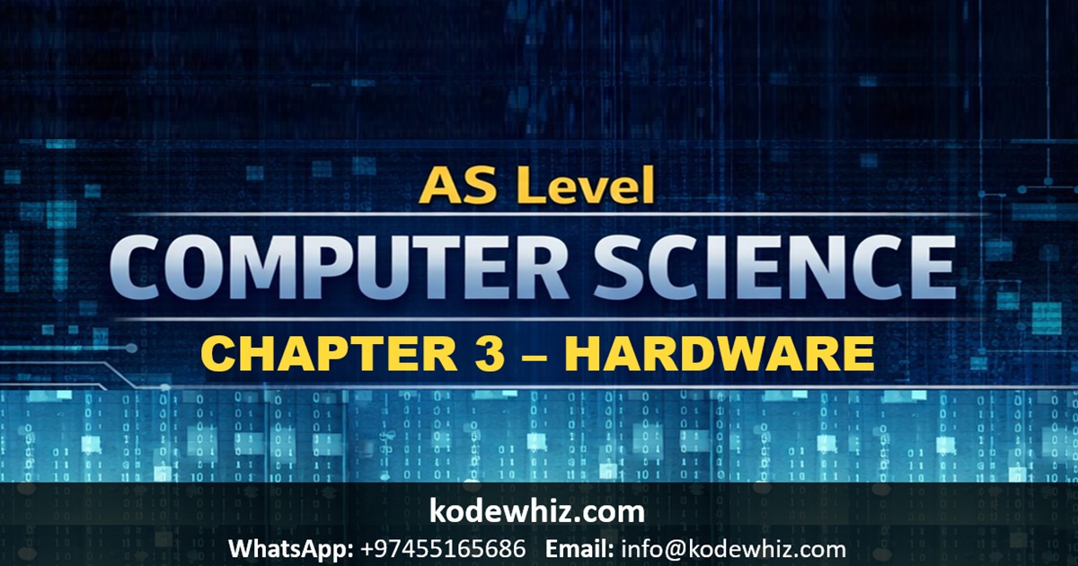 AS Level Computer Science Chapter 3 – Hardware Notes